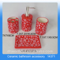 Wholesale 4 pcs ceramic bathroom accessory set Christmas bathroom accessory